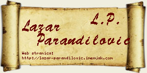 Lazar Parandilović vizit kartica